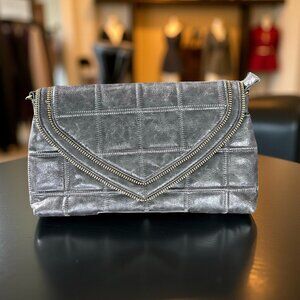 Urban Expressions Grey Quilted Envelope Shoulder Bag